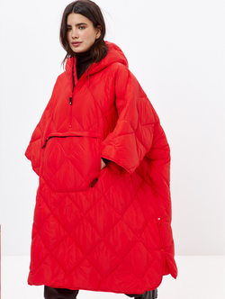 Утеплённое пончо 3 в 1 Shikotan red unisex