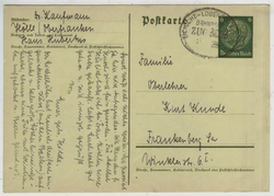 Почтовая карточка - Германия - 1935 год, (Bahnpost). Подписана, прошла почту.