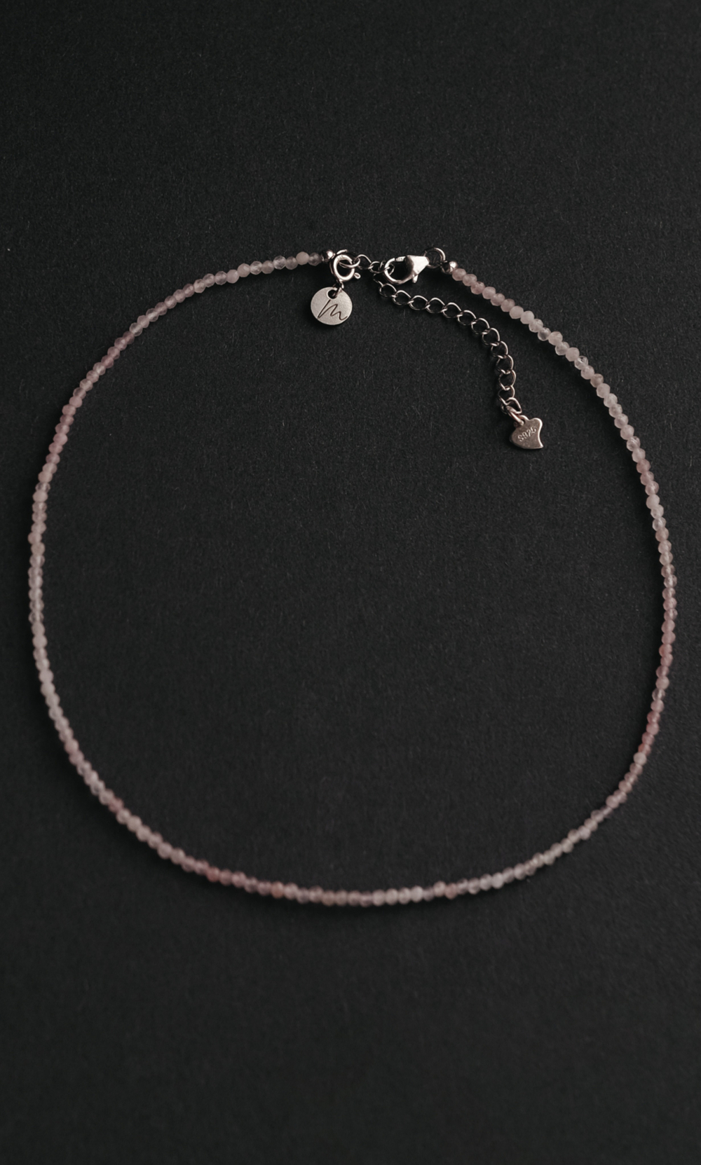 Чокер "Memo about Love&Luck" из розового кварца 33-38 см