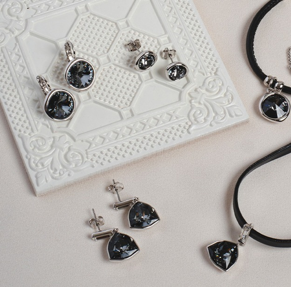Серьги Fiore Luna Silver Night A2110SW-E04.3 BW/S