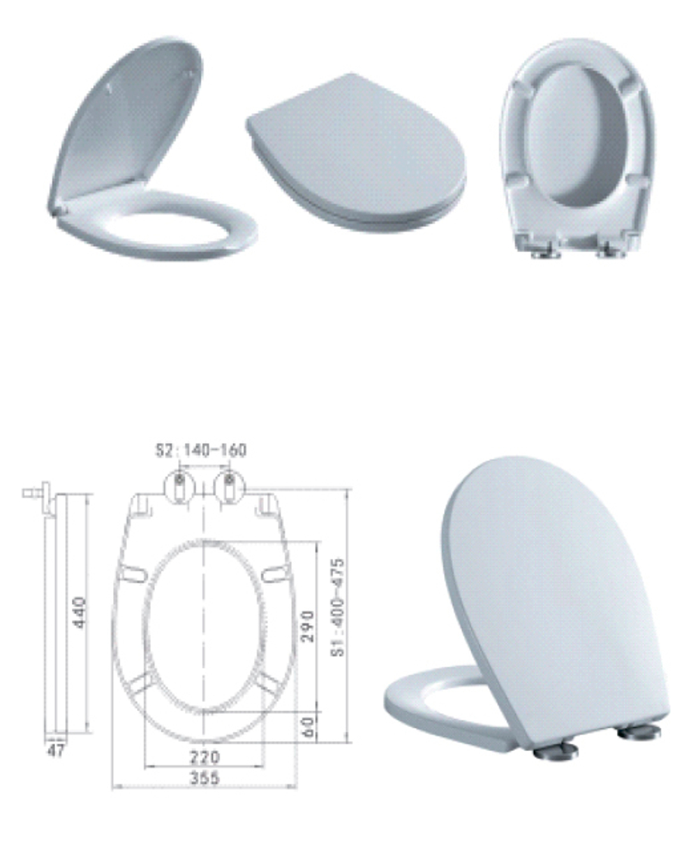 Крышка для унитаза с МИКРОЛИФТОМ (БЕЛЫЙ, д.440мм*ш.355мм) GANZER  (8/1шт)