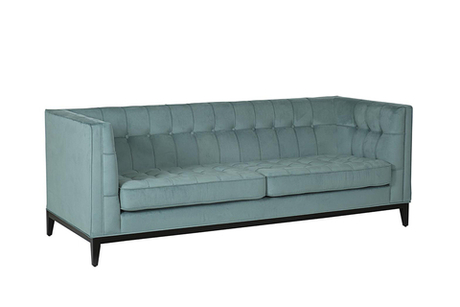 Диван трехместный 78x83x216см Garda Decor Palermo бирюзовый велюровый