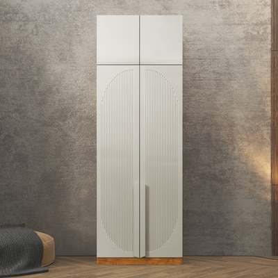 Шкаф Агератум МДФ двухсекционный с антресолью Лайн флай (0,27) А10029 матовая - Орех Экко 9459  80*60*240