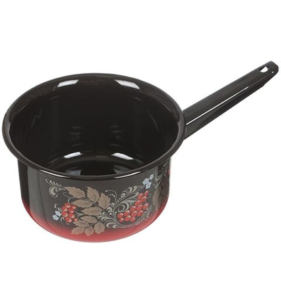 Ковш сталь, эмал, 2 л, Сиб товары, С2011.8, красно-черный