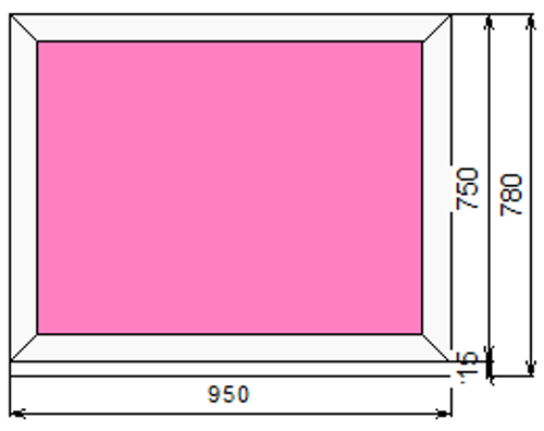 Пластиковое окно 750 х 950 ТермА Эко с глухой створкой