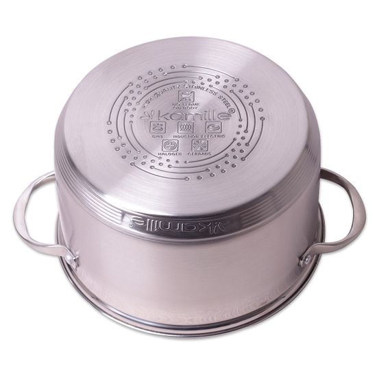 Кастрюля 6,5 л. из нержавеющей стали Kamille KM 4724S с крышкой и 7-слойным дном