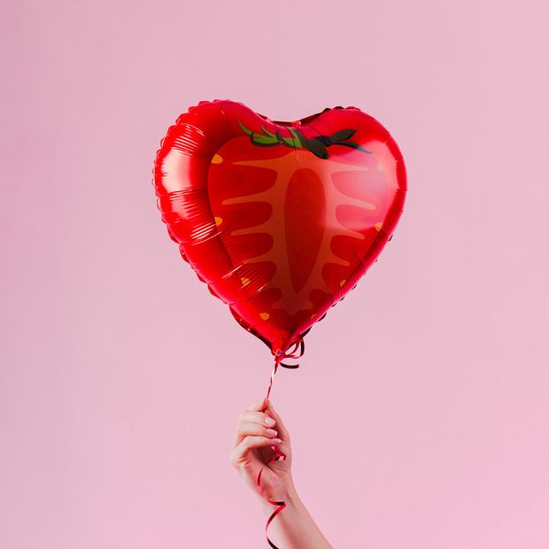 К 18'' Сердце Клубника Красный (БГ-15)