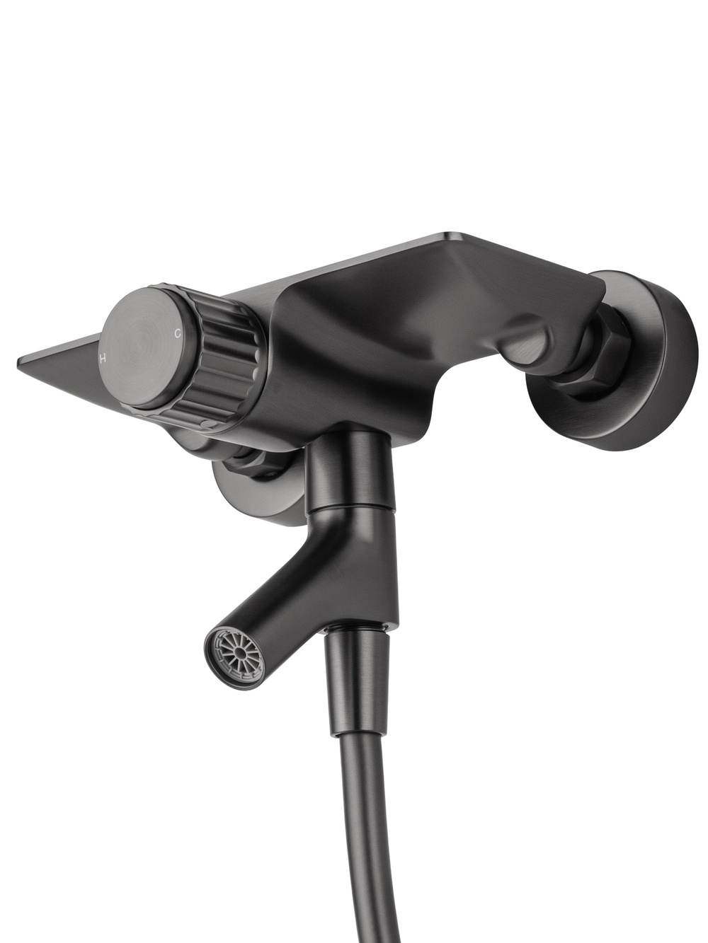 Смеситель для ванны с душевым гарнитуром WONZON & WOGHAND CLICK, Темный графит (WW- FE05L222-BGG)