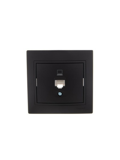 Розетка компьютерная 1-м СП Mira RJ45 черн. бархат LEZARD 701-4242-139