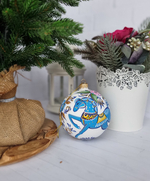 Шар стеклянный "Городецкая роспись" с лошадкой