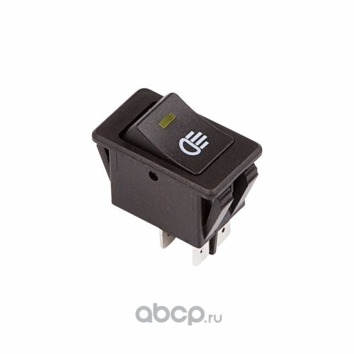 Выключатель клавишный 12V 35А (4с) ON-OFF с желтой подсветкой (REXANT)