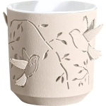Кашпо для цветов пластиковое 1,25л d-13см «Колибри» Пудра/Белый