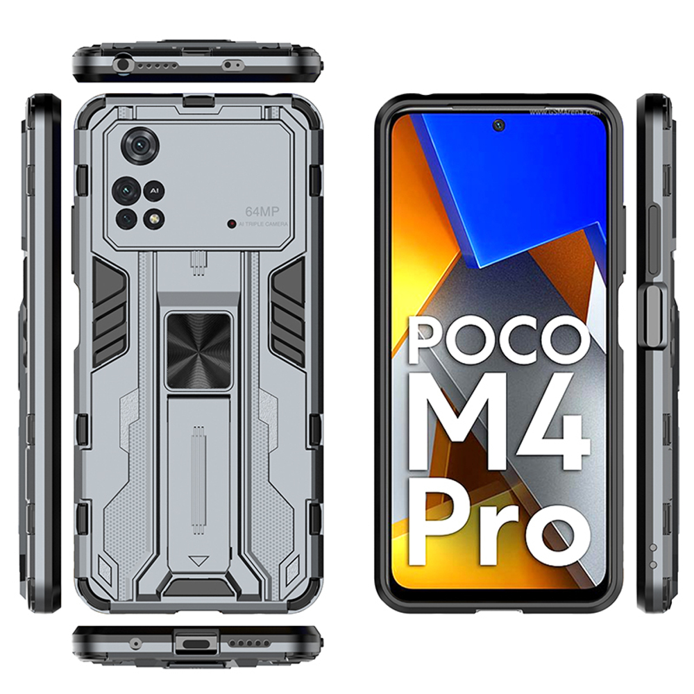 Противоударный чехол с подставкой Transformer для Poco M4 Pro 4G