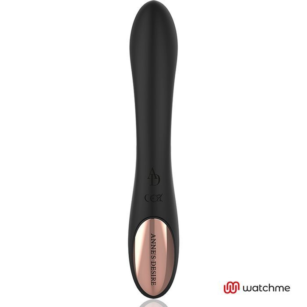 Черно-золотой вибратор с пультом-часами Anne s Desire Curve G-Spot Vibe Wireless Watchme - 20,5 см.