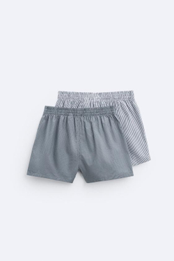 ZARA НАБОР ИЗ ДВУХ ТРУСОВ-БОКСЕРОВ ИЗ ПОПЛИНА С КОНТРАСТНЫМ УЗОРОМ, РАЗНОЦВЕТНЫЙ