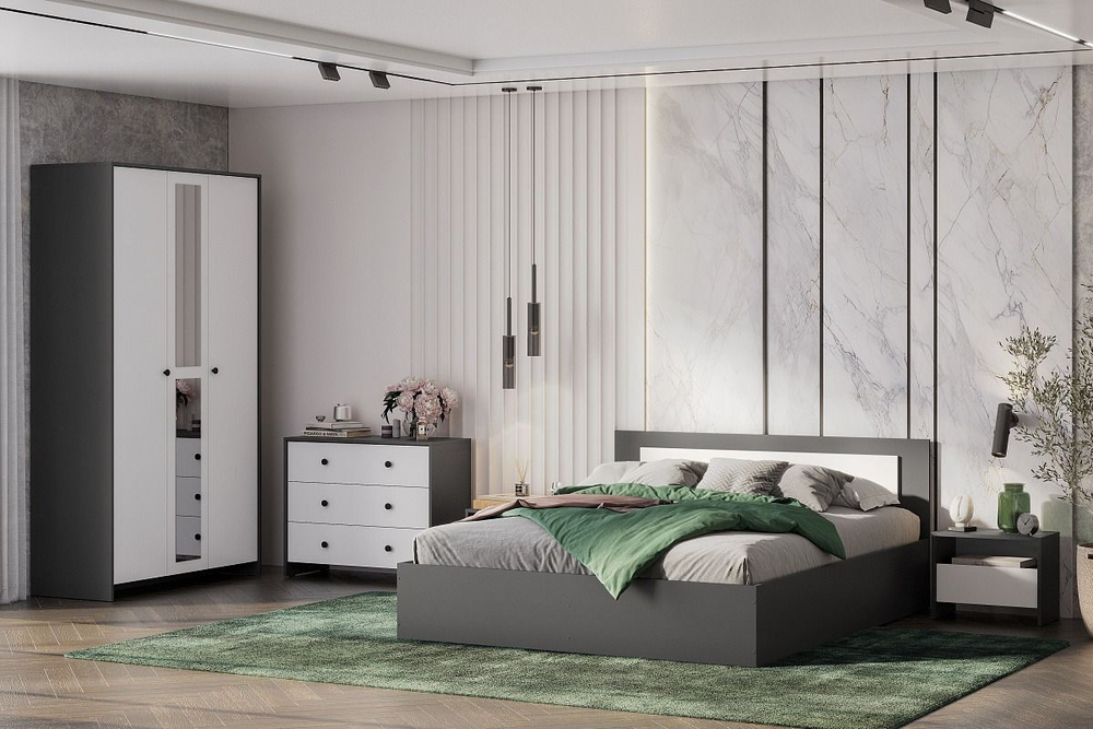 Кровать двухспальная 160х200 без основания Дуб Золотой/Белый