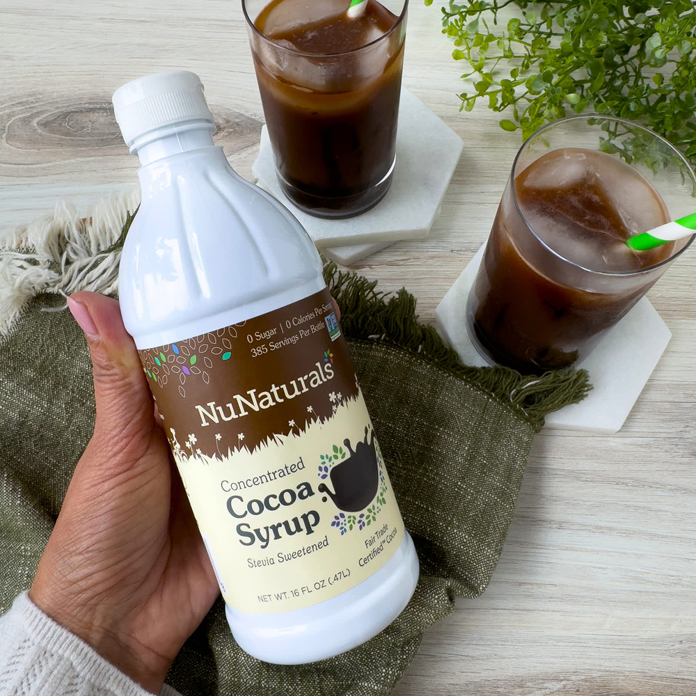 NuNaturals, концентрированный какао-сироп, подслащенный стевией, 0,47 л (16 жидк. унций)