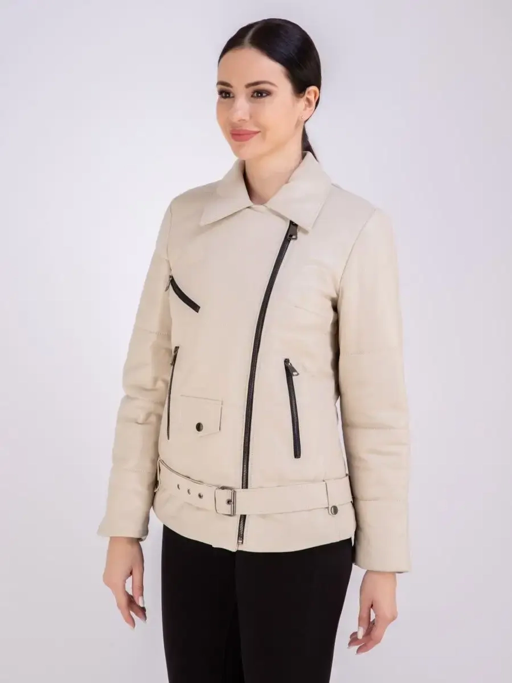 Куртка женская натуральная кожаная утепленная косуха Турция