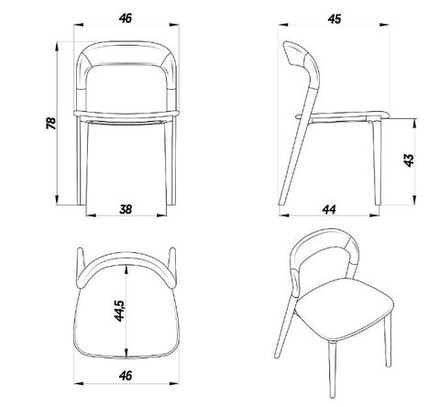 ЛУГАНО БЕЗ ПОДЛОКОТНИКОВ Стул