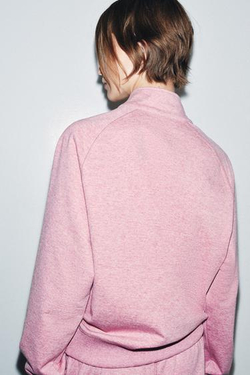 ZARA ТОЛСТОВКА НА МОЛНИИ ZA, РОЗОВЫЙ МЕЛАНЖ