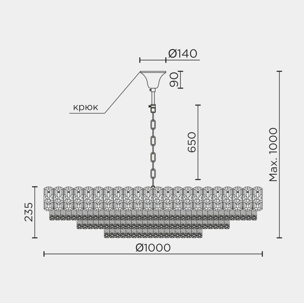 Подвесная люстра Modelux ML.7092.1000 CR