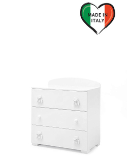Тумба Erbesi Bubu 3 ящика белый с белой лентой