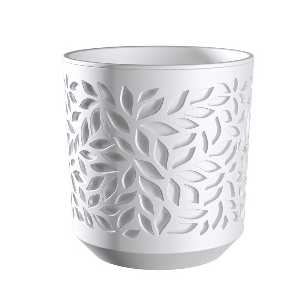 Кашпо "Leaves" (2,5л.) Цв. Бордо/Белый (КШ-9575)