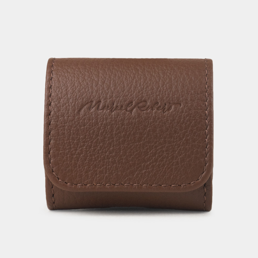 Чехол для наушников AirPods 4 из кожи теленка, цвета шоколад