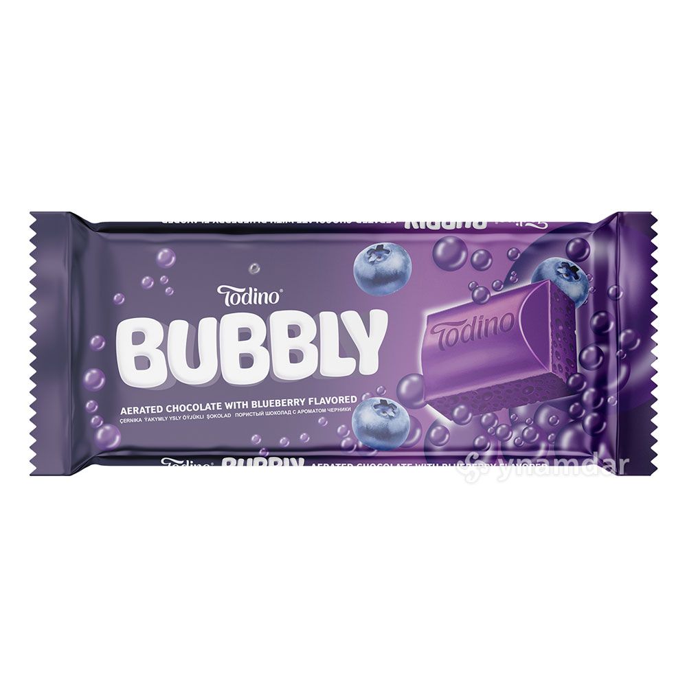 "BUBBLY" молочный шоколад с ароматом черники 90гр
