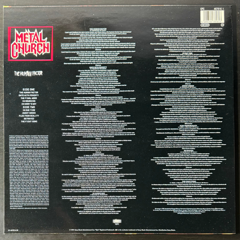 Metal Church ‎– The Human Factor (Голландия 1991г.)