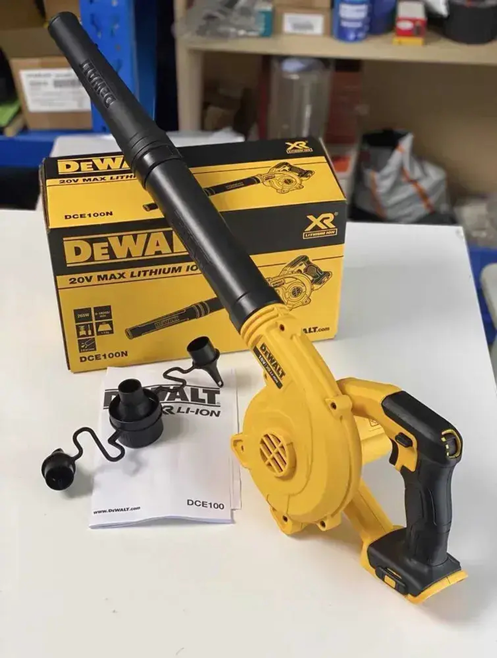DEWALT DCE100-1 20 В воздуходувка-пылесборник для домашнего компьютера, сдувка пыли, очистка листьев, опилок