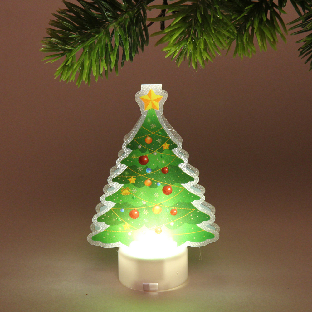 Сувенир с подсветкой «Зеленая елочка» 10,5*7 см