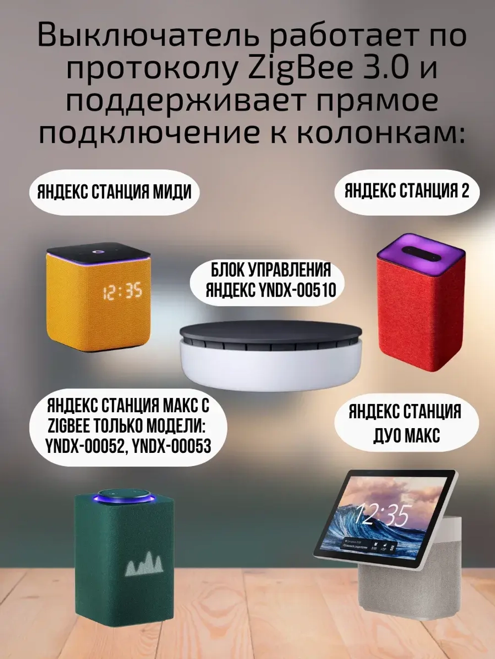 Умный выключатель ZigBee двухклавишный с Алисой