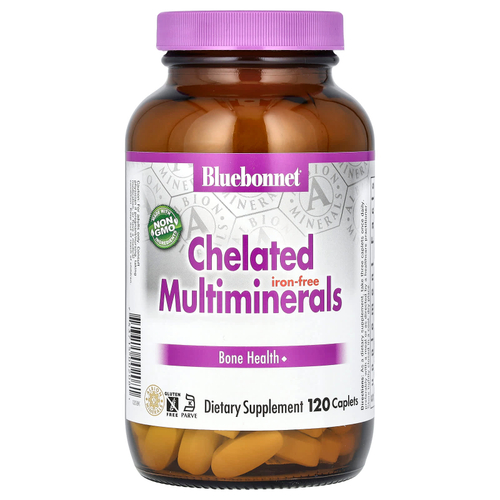 Bluebonnet Nutrition, Хелатные мультиминералы, без железа, 120 капсул
