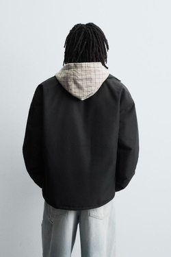 ZARA СТЕГАНАЯ КУРТКА ИЗ ВЫСОКОТЕХНОЛОГИЧНОЙ ТКАНИ, ЧЕРНЫЙ