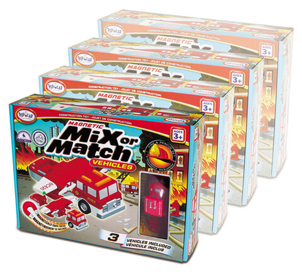 Магнитный конструктор ТРАНСПОРТ "Смешай и собери". ПОЖАРНАЯ И СПАСАТЕЛЬНАЯ ТЕХНИКА   Комплект на группу