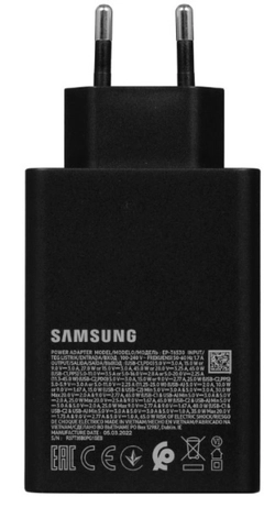 Сетевое зарядное устройство Samsung EP-T6530, USB-A + 2xUSB-C, черный