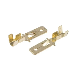 Клемма автомобильная / Набор контактов штыревых 6.3 мм (папа) 50 шт + гнездовых (мама) 6.3 мм. с фиксирующим элементом 50 шт