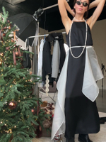 Платье макси черный шёлк