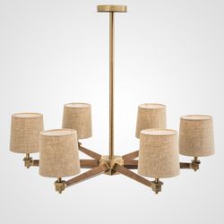 Люстра На Штанге Jorgenson D85 Beige/Dark Wood By Imperiumloft