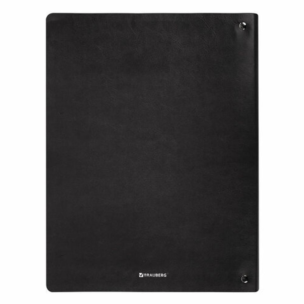Тетрадь на кольцах БОЛЬШАЯ А4 (240х310 мм), 120 л., под кожу, BRAUBERG VISTA, Black, 404512