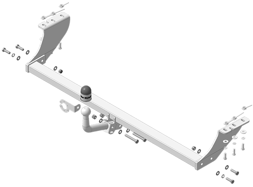 Фаркоп с эл-кой Smart для Toyota Voxy, Noah 2014-2021 гг. (оцинкованный)(паспорт и сертификат в комплекте) 92530-A.Motodor
