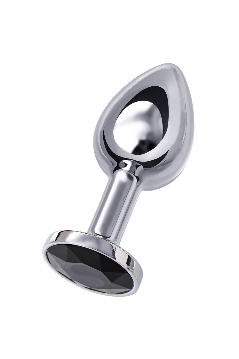 Анальная втулка с черным кристаллом 8 см