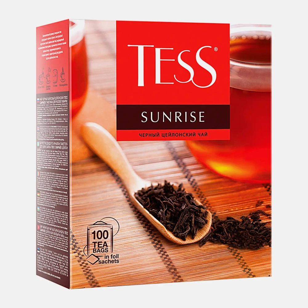 Чай черный Tess Sunrise 100пак 180г