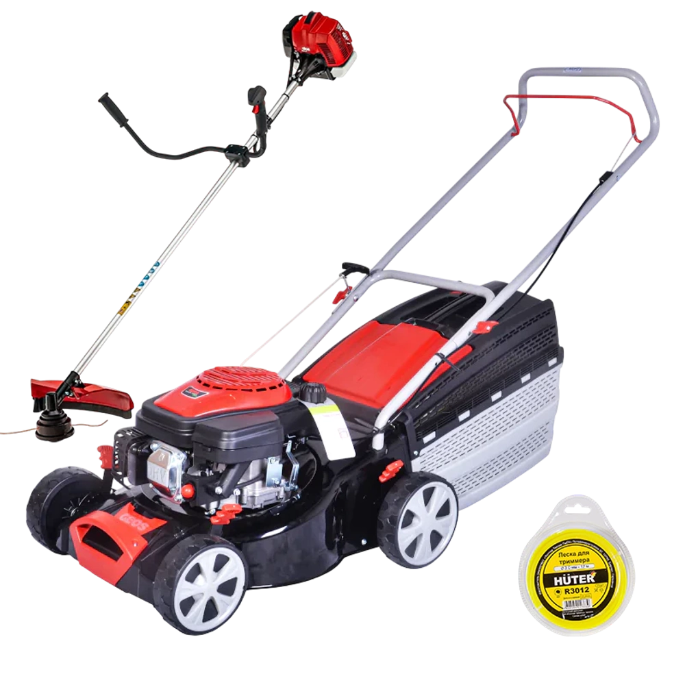 Газонокосилка бензиновая GEOS by AL-KO Classic 42 P-S + Geos Max Comfort 126 B мотокоса + HUTER R3012 леска 213611