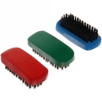 Щетка для обуви деревянная с искусственным ворсом «Помощница», цвет микс, 8,5*3,5см