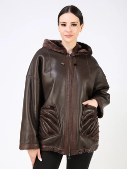 Дубленка зимняя двухсторонняя шуба с капюшоном