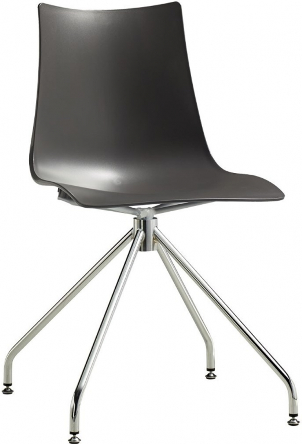 Стул пластиковый вращающийся Scab Design Zebra Technopolymer, хром, антрацит