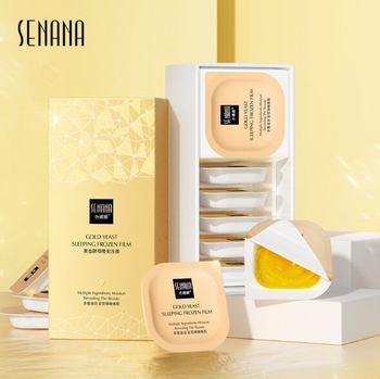 Маска для лица Senana ночная несмываемая с частицами золота 7,5 г х 6 шт