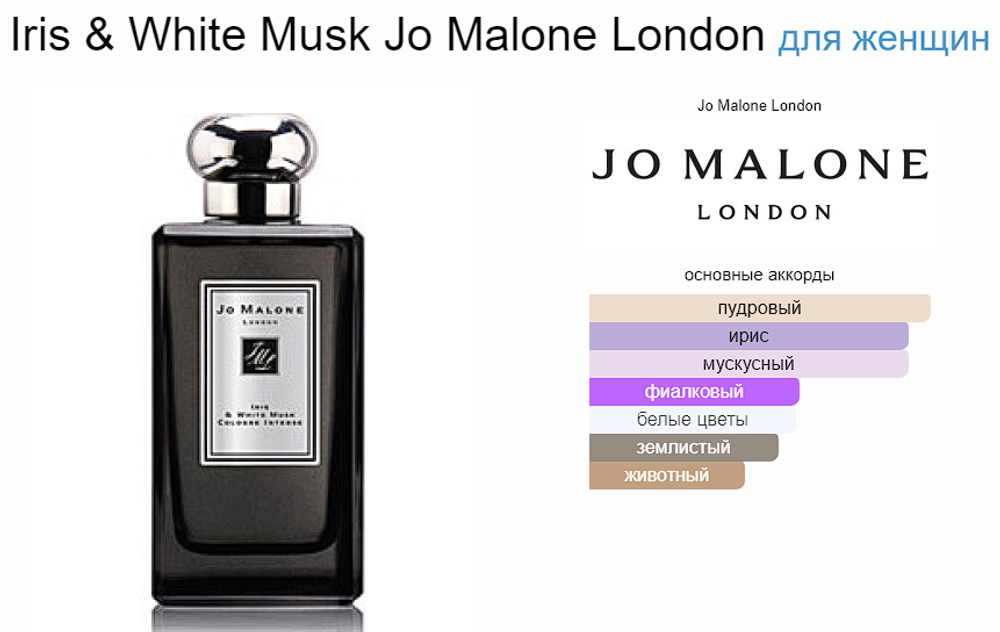 Тестер парфюмерии Jo Malone Iris & White Musk TESTER 100ml (duty free парфюмерия)